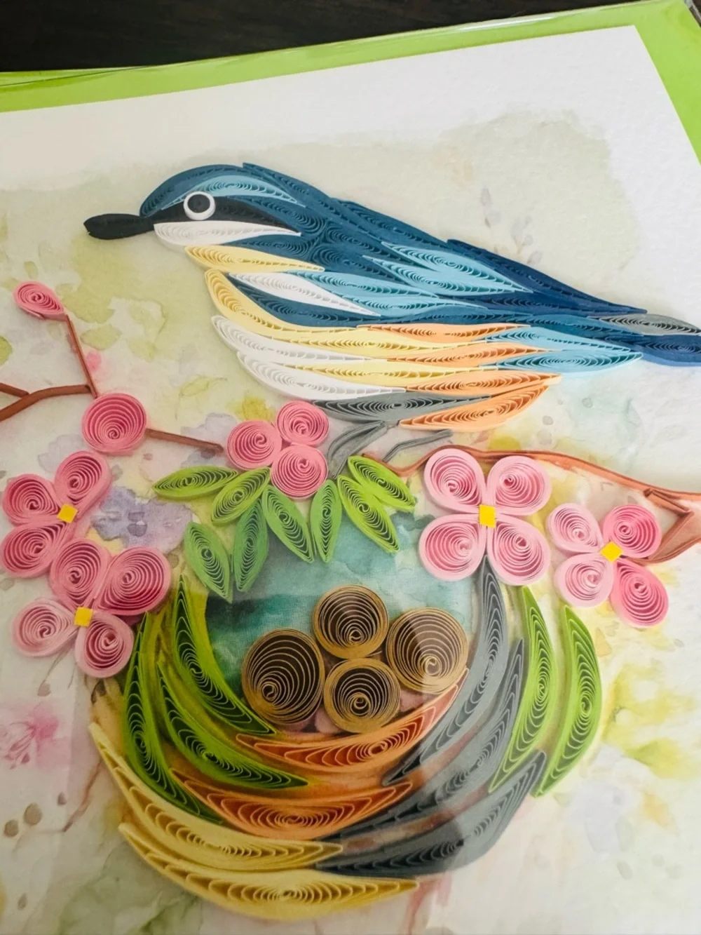 Mother’s Day Bird Nest Quill Art Quilling Card